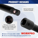 WORKPRO 9-Piece Impact Socket Extension Set, Includes 3/8" Drive Extension Bar Set, 1/4", 3/8" & 1/2" Drive Universal Joints and Adapters, Premium Chrome Vanadium Steel with Black Phosphate Finish
