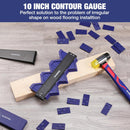 WORKPRO Laminate Flooring Installation Kit- Rubber Mallet with Fiberglass Handle, 10" Contour Gauge, Heavy Duty Pull Bar, Solid Tapping Block and 40 Spacers- Premium Wood Flooring Installation Tool