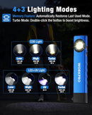 WORKPRO Rechargeable Work Light, 600 Lumens Flat Pocket Flashlight with UV Light, Magnetic Base & Clip, Slim LED EDC Flashlight for Garage, Camping, Home, and Emergencies