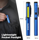WORKPRO Rechargeable Flashlight, LED Pen Light with 365 nm UV Black Light, 450 Lumen Pocket Penlight, Magnetic Clip, for Hurricane Deluge Flood Emergency