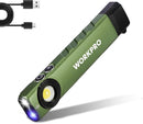 WORKPRO Rechargeable Flashlight, Magnetic EDC Flashlight Rechargeable, Flat Pocket Flashlight with UV Light, Slim LED Flashlight for Camping, Garage, Car Repair and Emergency-Green