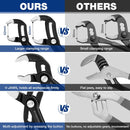 WORKPRO 7" & 10" Water Pump Pliers Set, V-Jaw Quick Adjustable Groove Joint Pliers, CR-V Tongue and Groove Pliers for Home & Industrial Repair, Push-Lock, Soft Grip, Upgraded Wide Opening