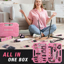 WORKPRO 258PCS / 284PCS Complete Household Tool Set - Pink Ribbon