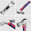 WORKPRO 2-Piece Claw Hammer Set, 8 oz Mini Stubby & 16 oz Fiberglass General Purpose, Soft Nonslip Handle & Heat Treated Head