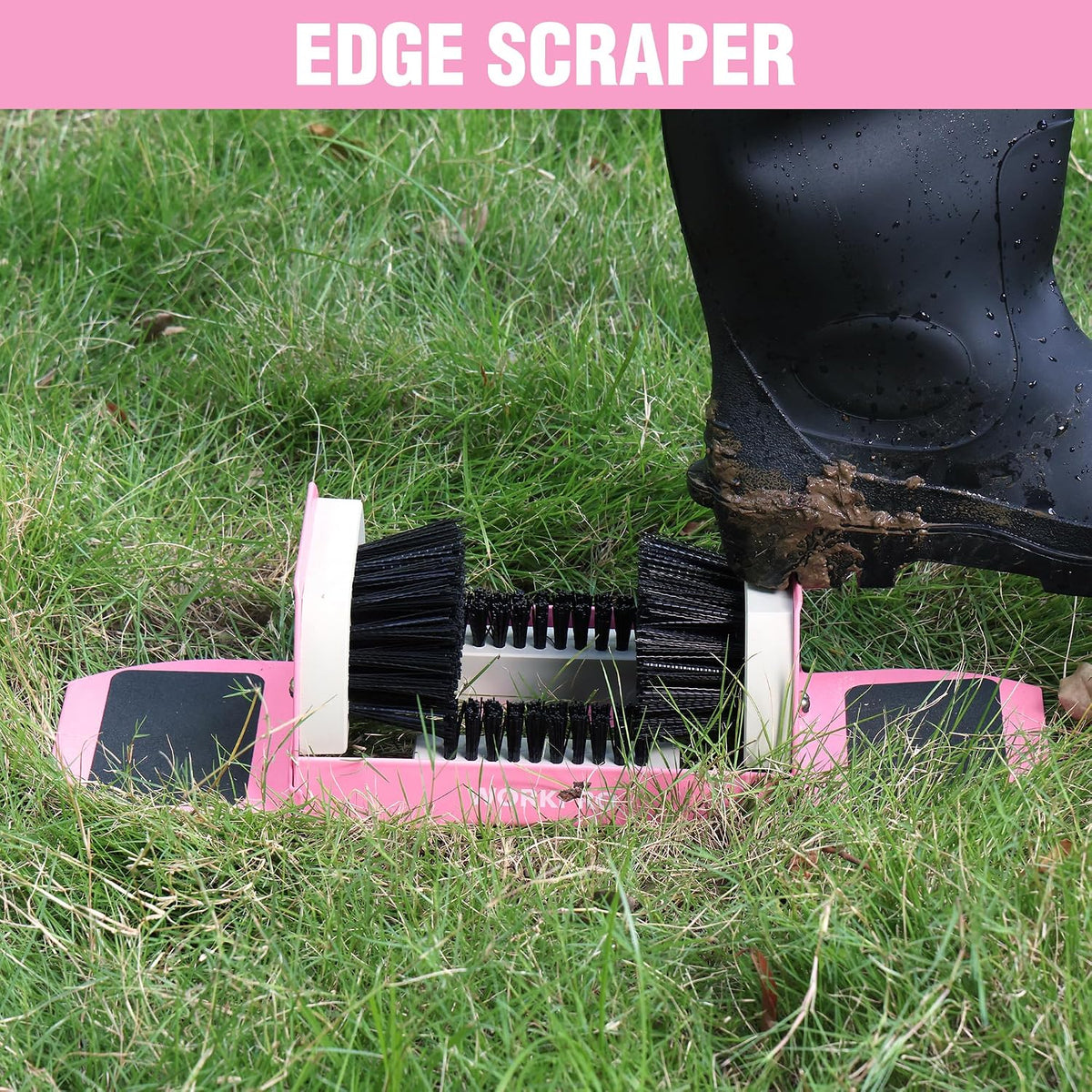 WORKPRO Boot Cleaner, Heavy Duty Shoe Boot Scrubber & Brush Outdoor, Pink