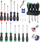 WORKPRO Magnetic Screwdriver Set 24-Piece, Go-Thru Screwdriver Set Kit with Wall Mount Rack, Includes Slotted, Phillips and Torx Screwdrivers, Magnetic Screwdriver with Magnetizer & Demagnetizer Tools