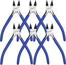 WORKPRO 6 Pack Wire Cutters, 6 Inch Precision Flush Cutters, Spring Loaded Side Cutting Pliers, Sharp Diagonal Cutters for Crafts, Jewelry Making, Electronics, 3D Print, Floral
