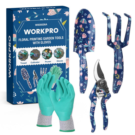WORKPRO 4PCS Heavy Duty Aluminum Hand Garden Tool Set