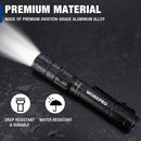 WORKPRO Rechargeable Pen Light, Mini Flashlight, 2 Pack Ultra-Compact EDC Flashlight, Pocket Flashlight with Clip, Memory Function and 2 x USB C Cable Included, Black