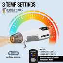 WORKPRO 7.2V Cordless Mini Heat Gun for DIY Crafts, 4000mAh Hot Air Gun, 1.5s Fast Heating, 3 Temp Settings (Cool/572°F/842°F), USB-C Rechargeable