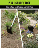WORKPRO Weed Puller Tool with Long Handle – 2-in-1 Garden Hoe & Weed Rake, 29"-56" Adjustable Manual Weeding Tool, Uprooting Weed Remover Gardening Weeder Tools for Yard, Lawn, Patio and Garden