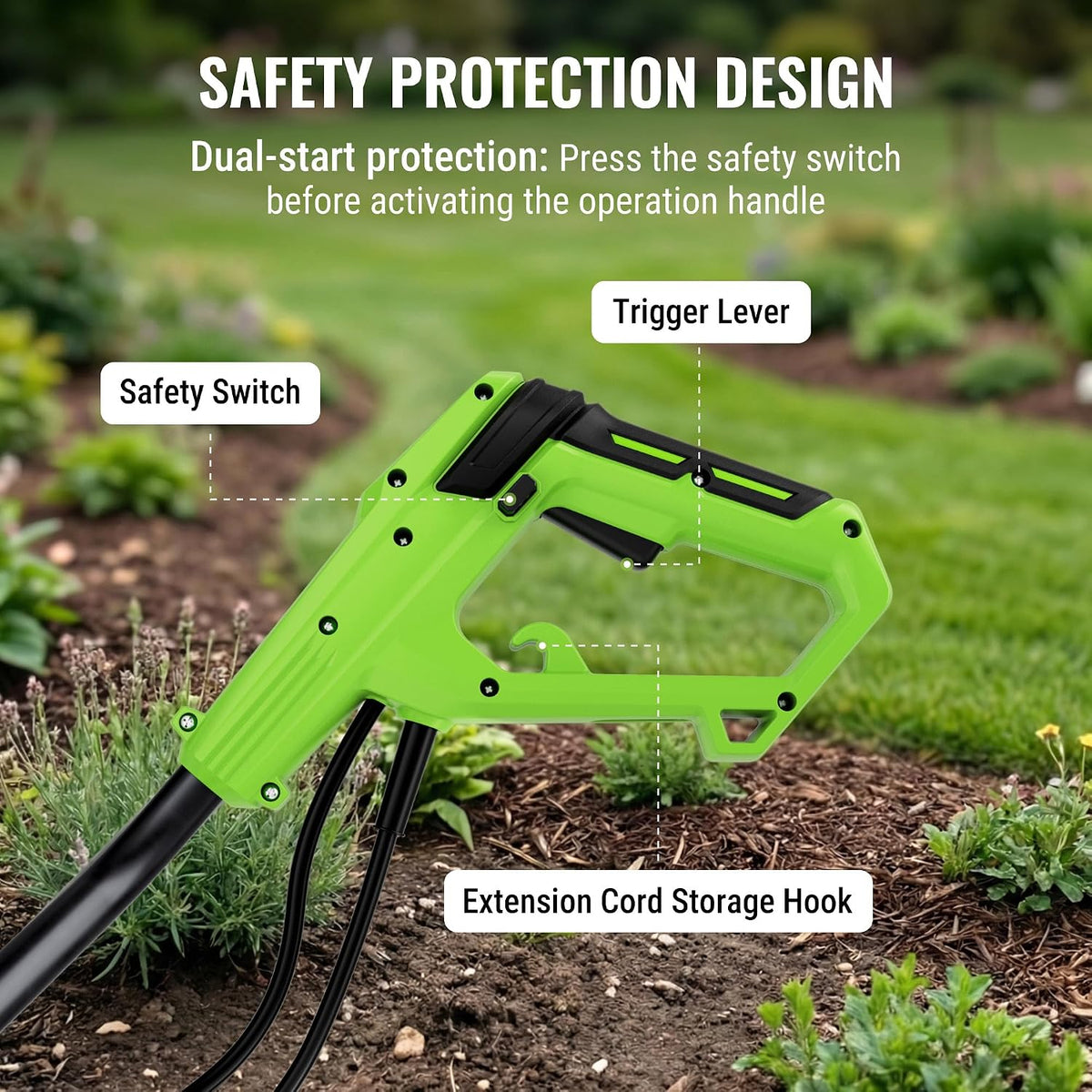 WORKPRO Corded Electric Garden Tiller & Cultivator, 16" Tilling Width & 8.7" Depth, 12.5A Corded Rototiller, 6 Steel Tines, 4-Position Adjustable Wheels, for Garden, Lawn & Flower Beds