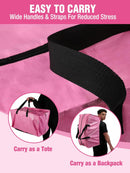 WORKPRO 1 Pack Extra Large Moving Bags with Zippers & Carrying Handles Backpack Straps, Heavy-Duty Storage Tote for Space Saving Moving Storage (Pink)