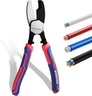 WORKPRO 8 Inch Cable Cutter with Twin Cutting Edge, Heavy Duty Wire Cutters with Anti-Slip Beveled Edge Up to 3/16", Cable Clippers for Aluminum, Copper, Wire, and Communications Cable