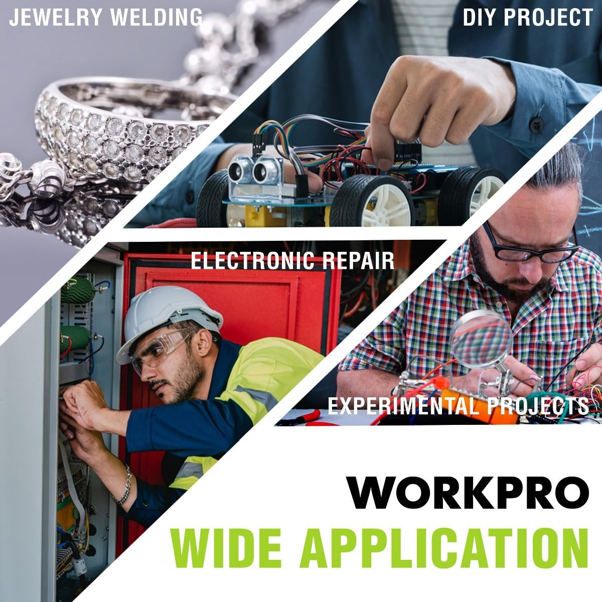 Soldering and electronic repair use case: hands working on electronics with station