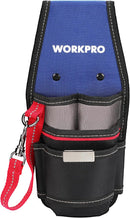WORKPRO Small Electrician Tool Pouch, Compact Durable Tool Bag with Multiple Pockets, Heavy Duty Oxford Fabric, Comfortable Belt Loop, Zinc Alloy Hook, Perfect for Electricians, Technicians