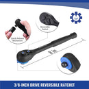 WORKPRO 39PC Drive Socket Wrench Set, 1/4'' & 3/8'' Sockets Kit, 3/8" Ratchet, Extension Bar, Spinner Handle & Adapter, Premium Black Phosphate Finish Mechanics Tool Set with Tool Box, Metric & SAE
