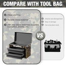 WORKPRO Metal Mini Tool Box, Top Tool Chest containing Two Drawers with Ball Bearing Slides, PVC Drawer Liners and PP Feet Pads, Durable Cold Rolled Steel Small Toolbox for Multi-Purpose Storage, Camo