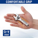 WORKPRO Adjustable Wrench, 4-inch Heavy Duty Spanner with Inch/Metric Scale, Premium Cr-V Steel, Chrome Plated