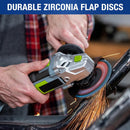 WORKPRO 20-Pack Flap Discs, 4-1/2-inch, Arbor Size 7/8-inch, T29 Zirconia Abrasive Grinding Wheel and Flap Sanding Disc, Includes 120 Grit