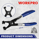 WORKPRO Hose Clamp Pliers | Hose Clamp Tool with Swivel Flat Band for Removal and Installation of Spring Hose Clamps, for Automotive Fuel Oil Water Hose