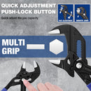 WORKPRO 7-Inch Pliers Wrench, CR-V Construction Wrench Pliers, Adjustable Parallel Smooth Jaw Pliers, Black Finish, Groove Lock Mechanism
