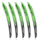 WORKPRO 12 Inch Japanese Teeth Reciprocating Saw Blades, 6TPI Arc Edge Wood Pruning Saw Blades for Tree Trimming, Wood Cutting, Durable Sharp, 5 Pack