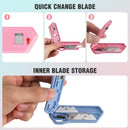 WORKPRO Ceramic Small Safety Box Cutter, Automatic Rebound Mini Letter Opener, Quick Change Retractable Blade Razor Knife, with Extra Blades