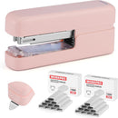 WORKPRO 3 Pack Staplers, Pink, Black, Blue, 2-in-1 Stapler with Staples