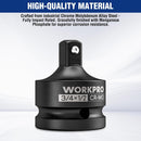 WORKPRO 3/4" F to 1/2" M Impact Socket Adapter, Cr-Mo Steel, Socket Adapter Set for Impact Driver Conversions, Square Drive Reducer for Impact Driver Wrench