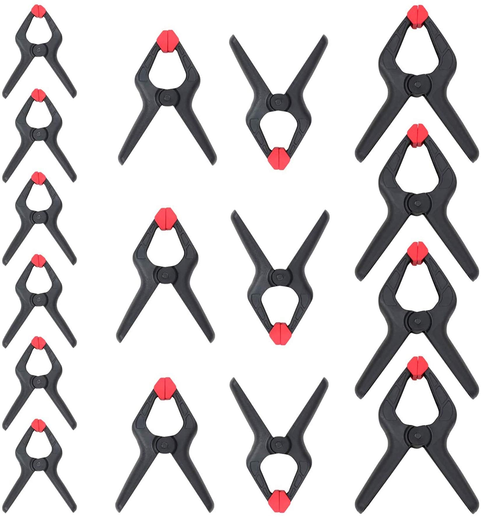 WORKPRO 16 Pcs Nylon Spring Clamp Set for Woodworking, Photography Studios and DIY Works