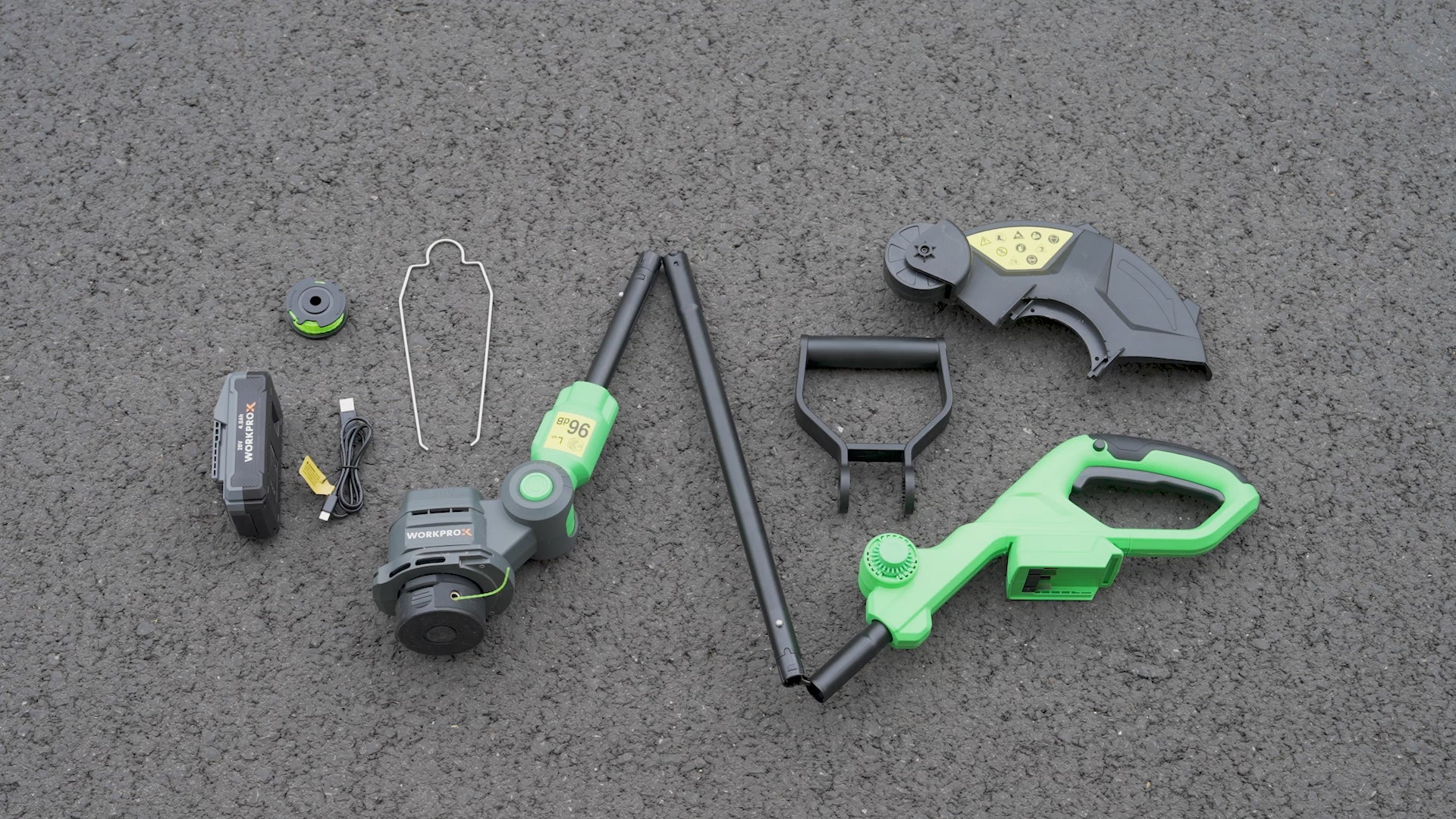 Load video: WORKPROX 2 in 1 Lawn Edger &amp; Weed Trimmer  with 2Pcs Grass Trimmer Spool Line - 20V