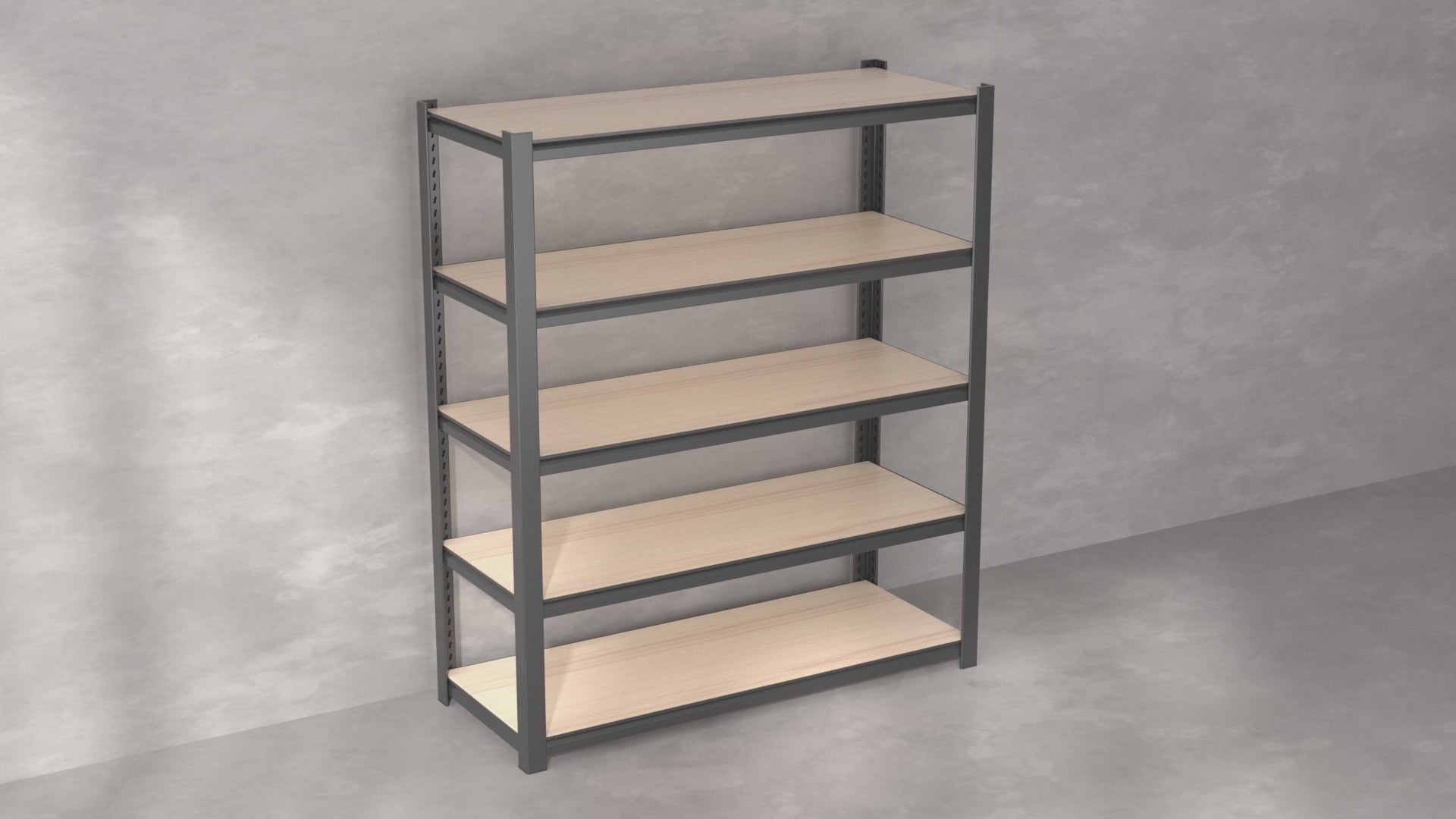 Load video: WORKPRO 5-Tier Black Shelving with Board, 48"W x 24"D x 72"H, 3000LBS Load | Adjustable, Heavy Duty, 3000lbs, Boltless Shelving for Kitchen, Living Room, Garage