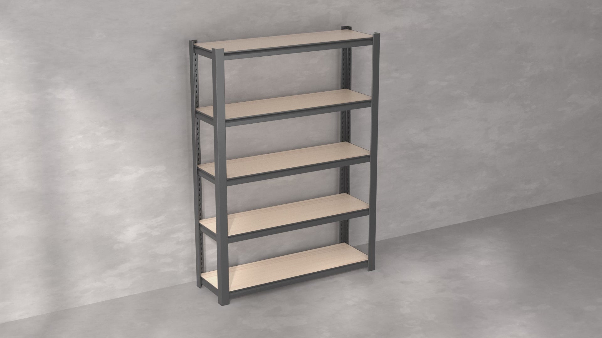 Load video: WORKPRO 5-Tier Heavy Duty Metal Particle Board Shelving Unit, 36.2"Wx16.5"Dx72"H, 3000lbs Capacity - Black
