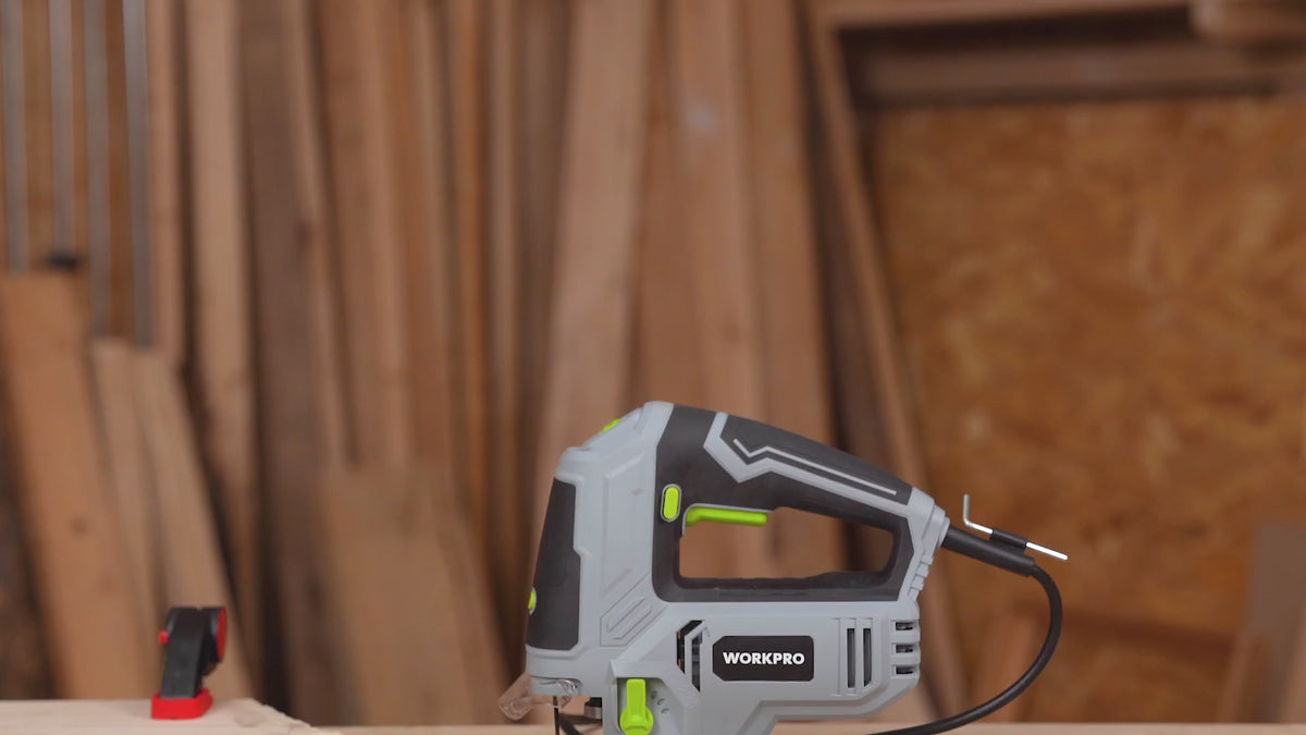 Load video: WORKPRO Jigsaw, 6.5AMP 850W Corded Electric Jig Saw Tool Kit