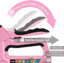 WORKPRO 6-in-1 Manual Brad Nailer Upholstery Stapler Nail Gun - Pink Ribbon