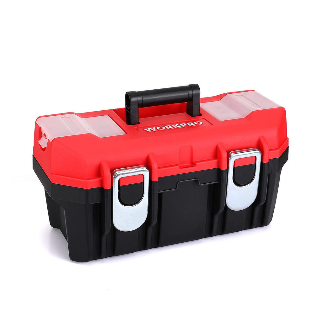 Small Tool Box 14.5-inch Plastic Tool Boxes Removable Tray Toolbox Organize  - メイクボックス