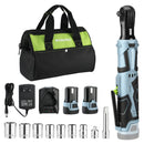 WORKPRO Cordless Electric Ratchet Wrench, 3/8" 12V 40 Ft-lbs Electric Ratchet Wrench 9 Pcs Set