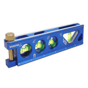 WORKPRO 6-1/2 in. torpedo level, blue body with three green vials and leveling scale