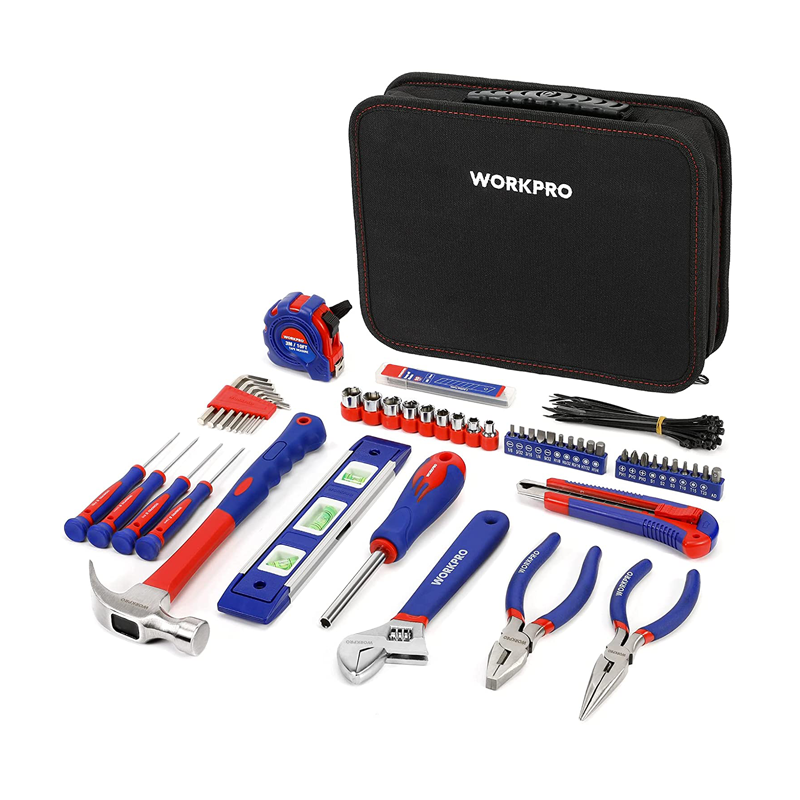 WORKPRO 100 Pcs Kitchen Drawer Household Hand Tool Set with Easy Carrying Pouch