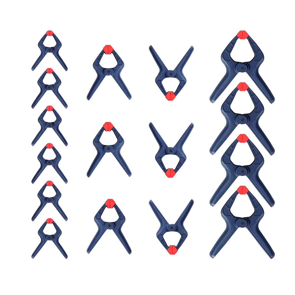 WORKPRO 16 Pcs Nylon Spring Clamp Set for Woodworking Photography Studios and DIY Works (Blue)
