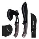 WORKPRO Full Tang Wood Handle Axe and Fixed Blade Knife Combo Set with Nylon Sheath