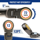 WORKPRO 8 Pcs Flex-Head Stubby Ratcheting Combination Wrench Set