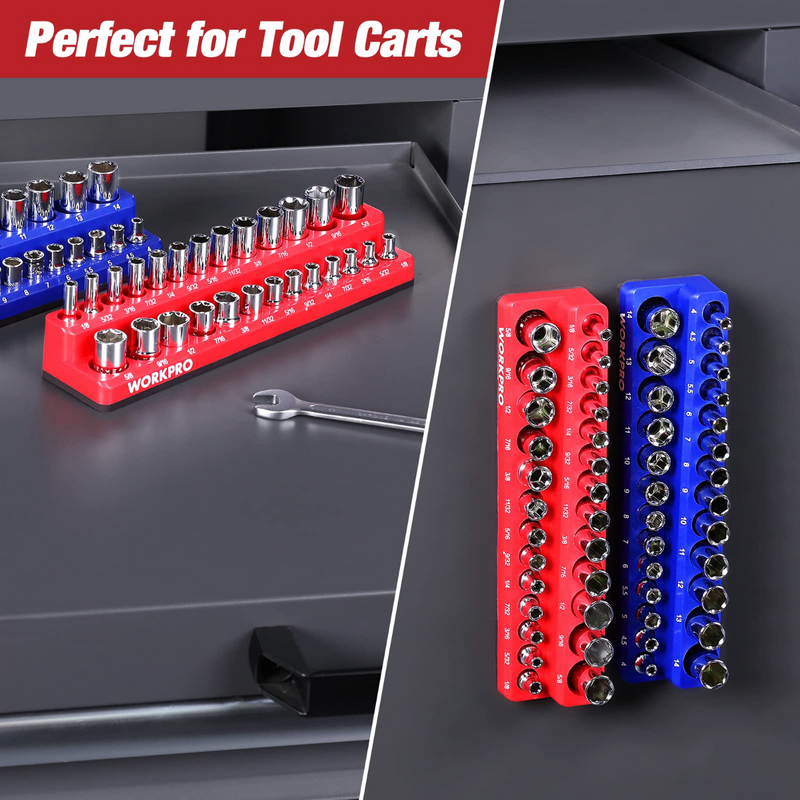 WORKPRO 1/2-inch, 1/4-inch, 3/8-inch Magnetic Socket Organizer Set WORKPRO 1/2-inch, 1/4-inch, 3/8-inch Magnetic Socket Organizer Set