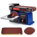 WORKPRO Belt Disc Sander, 4 in. x 36 in. Belt & 6 in. Disc Sander with 6 pcs Sandpapers, Cast Iron Base for Sanding Woodworking