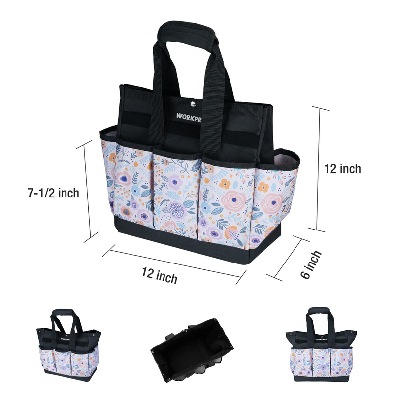 WORKPRO 12" x 12" x 6" Garden Tool Bag with 9 Pockets