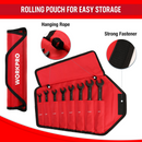 WORKPRO 8 Pcs Ratcheting Combination Flex-Head Anti-Slip Wrench Set