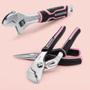WORKPRO 55 Pcs Pink Tools Set, 3.7V Rotatable Cordless Screwdriver and Household Tool Kit - Pink Ribbon (W)