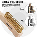 WORKPRO Wire Brush Set, 6 Pcs Brass/Stainless Steel Wire Scratch Brush Set