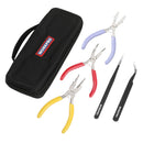 WORKPRO 5 Pcs Jewelry Pliers, Jewelry Tools Includes 6 IN 1 Wire Loop Pliers, Nylon Nose Pliers, Bent Nose Pliers, Pointed Tweezers, Curved Tweezers